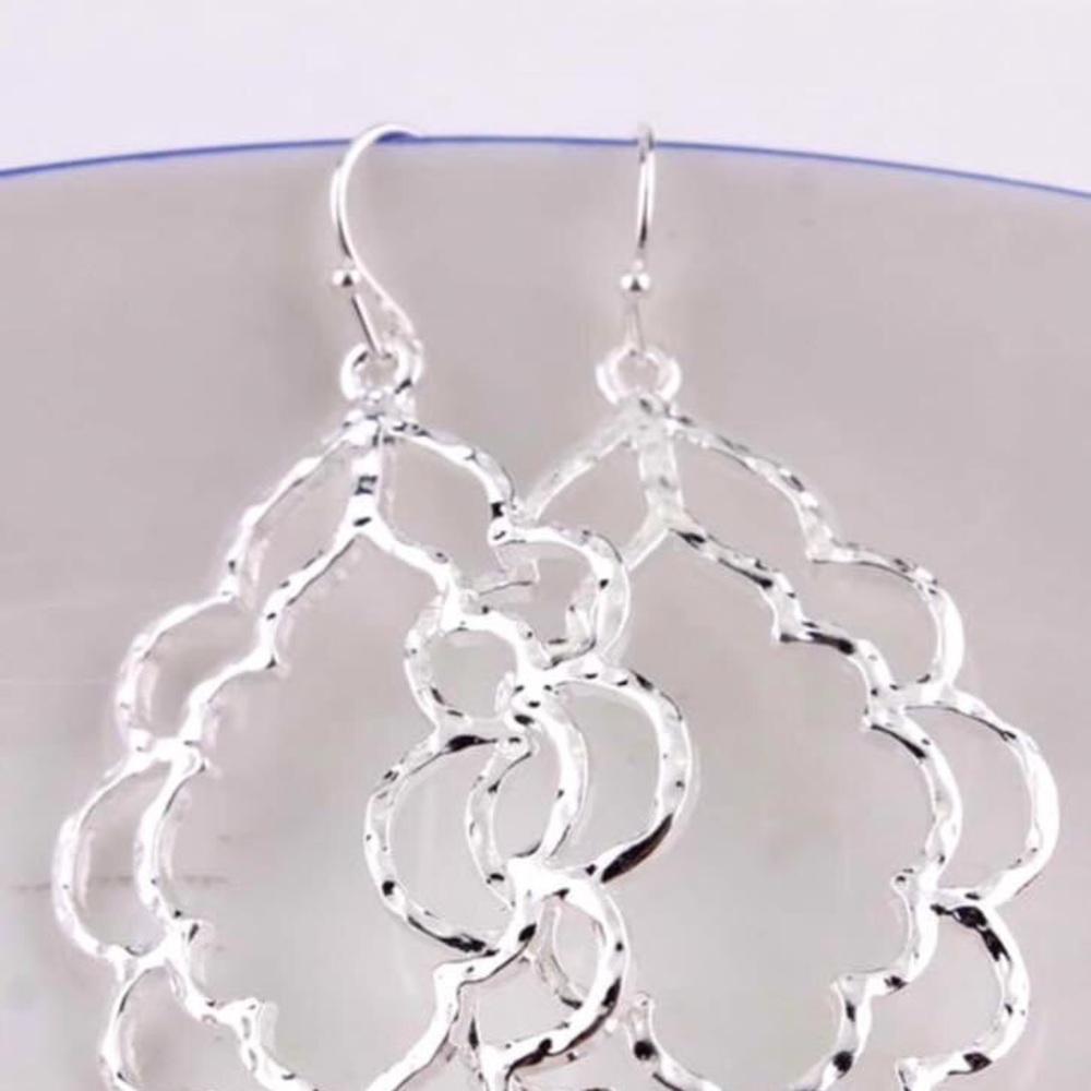 Silver Outlined Earrings